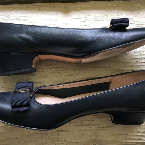 Vintage.🇮🇹 Classic Lillaz in Navy Blue 7 1.2 AA - Picture 3 of 5